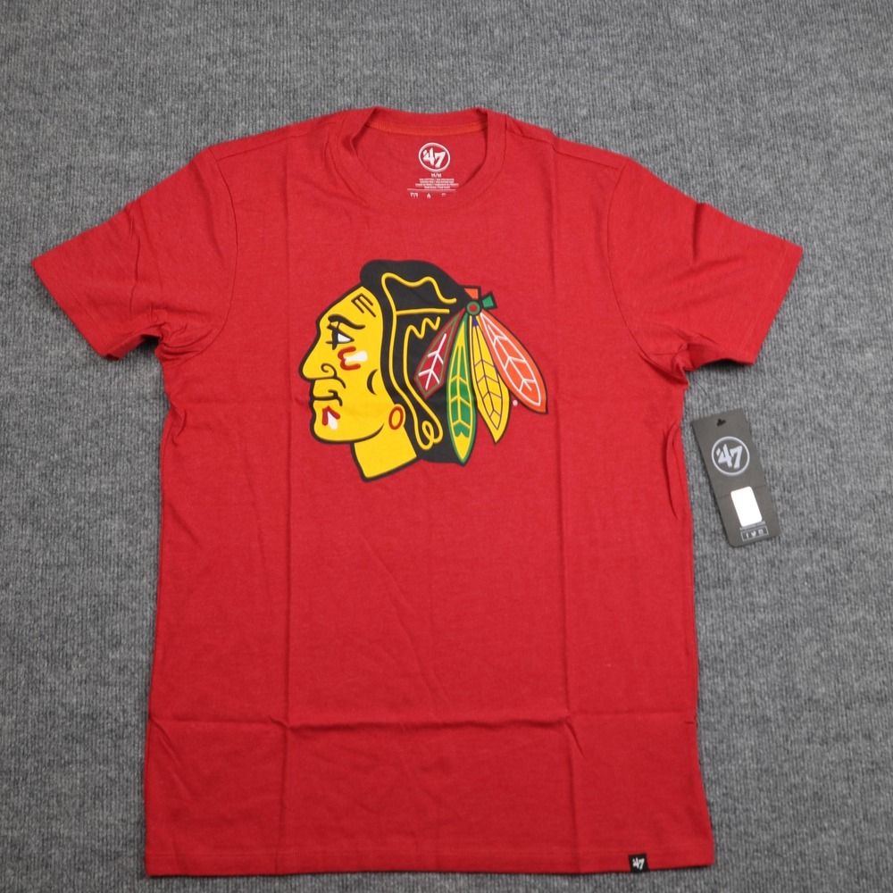 Chicago Blackhawks Shirt Mens Medium Red NHL Hockey Graphic Tee Short Sleeve